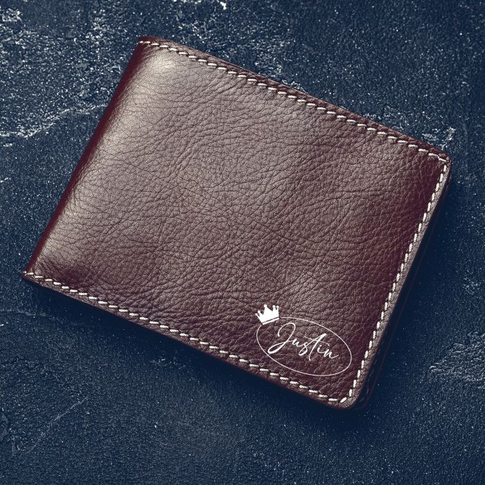 Leather Wallet Custom name authentic for Men