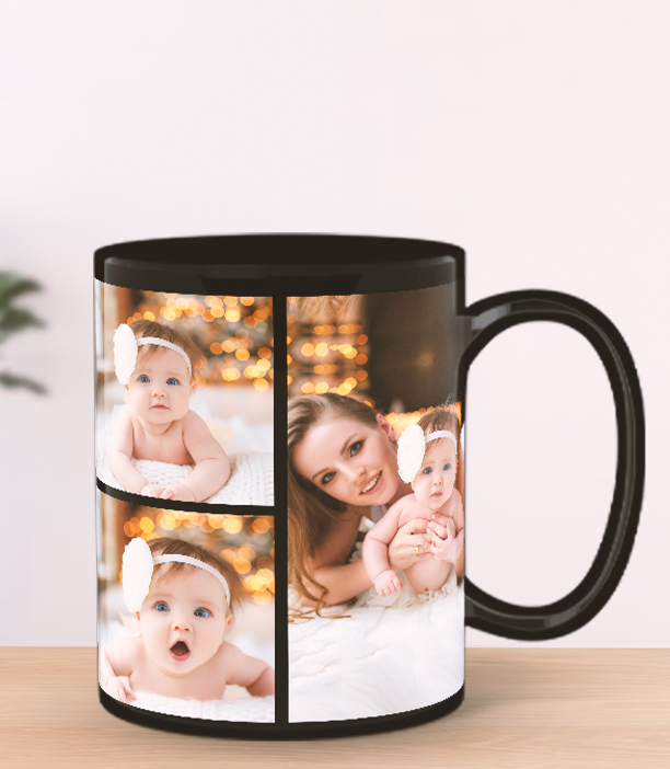 Black Collage Photo Mug