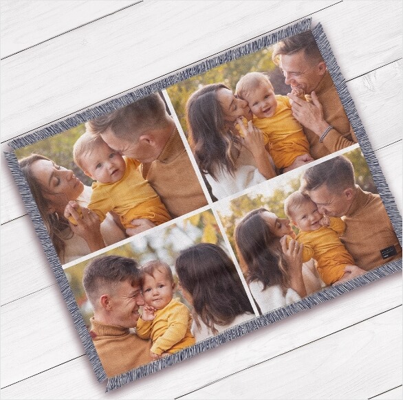 Custom Photo Collage Blanket Ships in 24hrs CanvasChamp