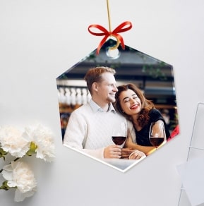 Hexagon Photo Ornament Thanksgiving Sale