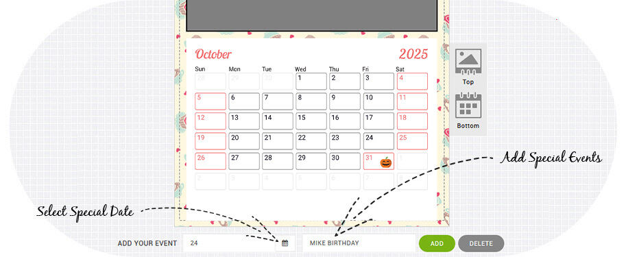 Add Special Dates To Your Custom Calendars