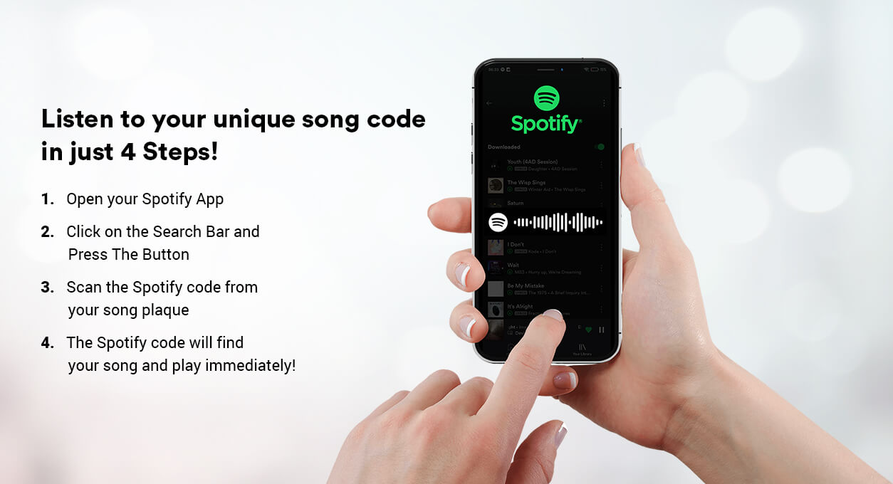 Listen to your unique song code in just 4 Steps!